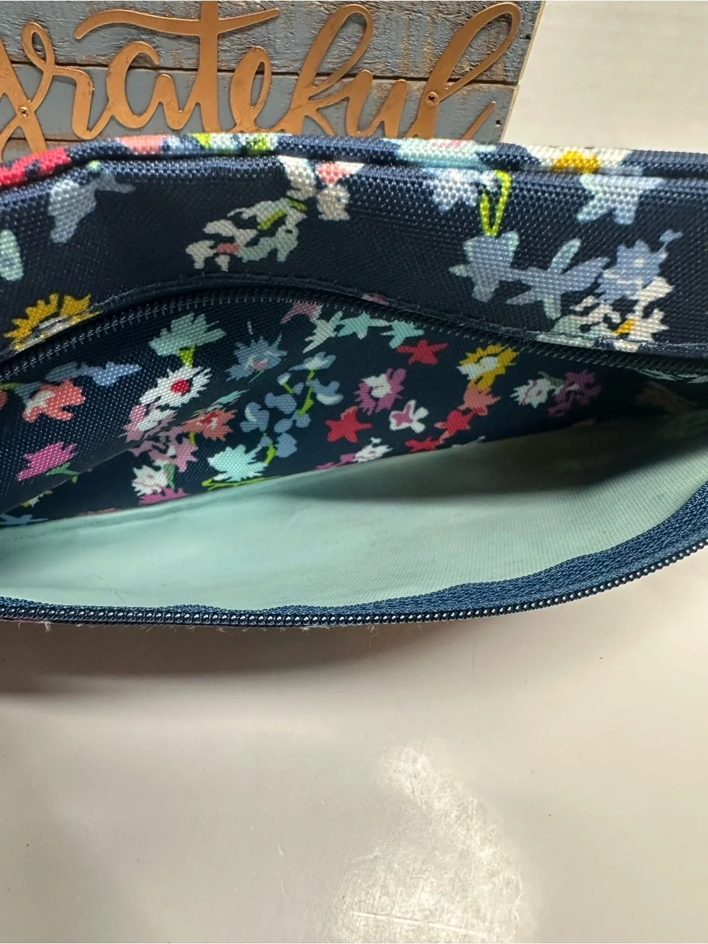 Vera Bradley Navy Floral Cosmetic Pouch
